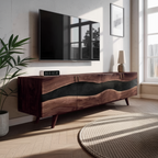 Handcrafted Solid Wood TV Console For Furniture Decor