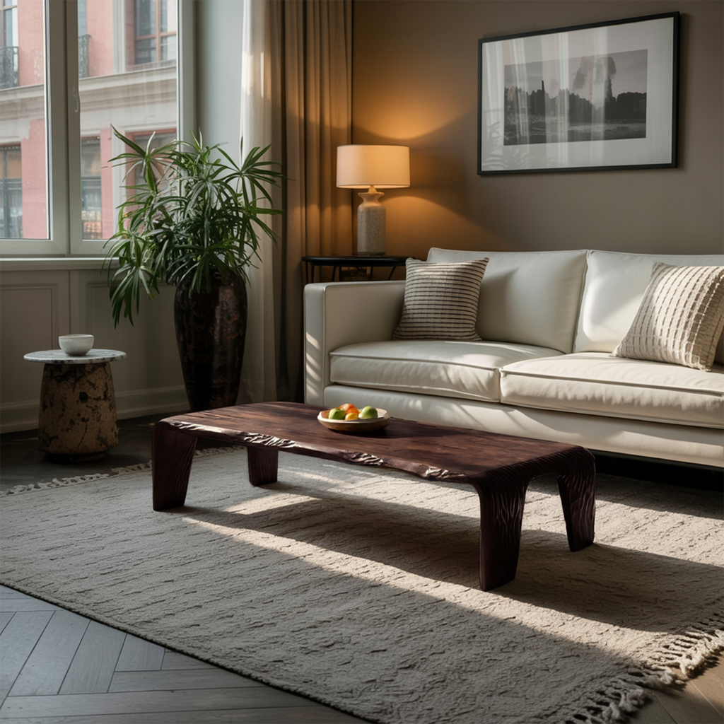 Farmhouse Handcrafted Live Edge Table For Living Room Decor