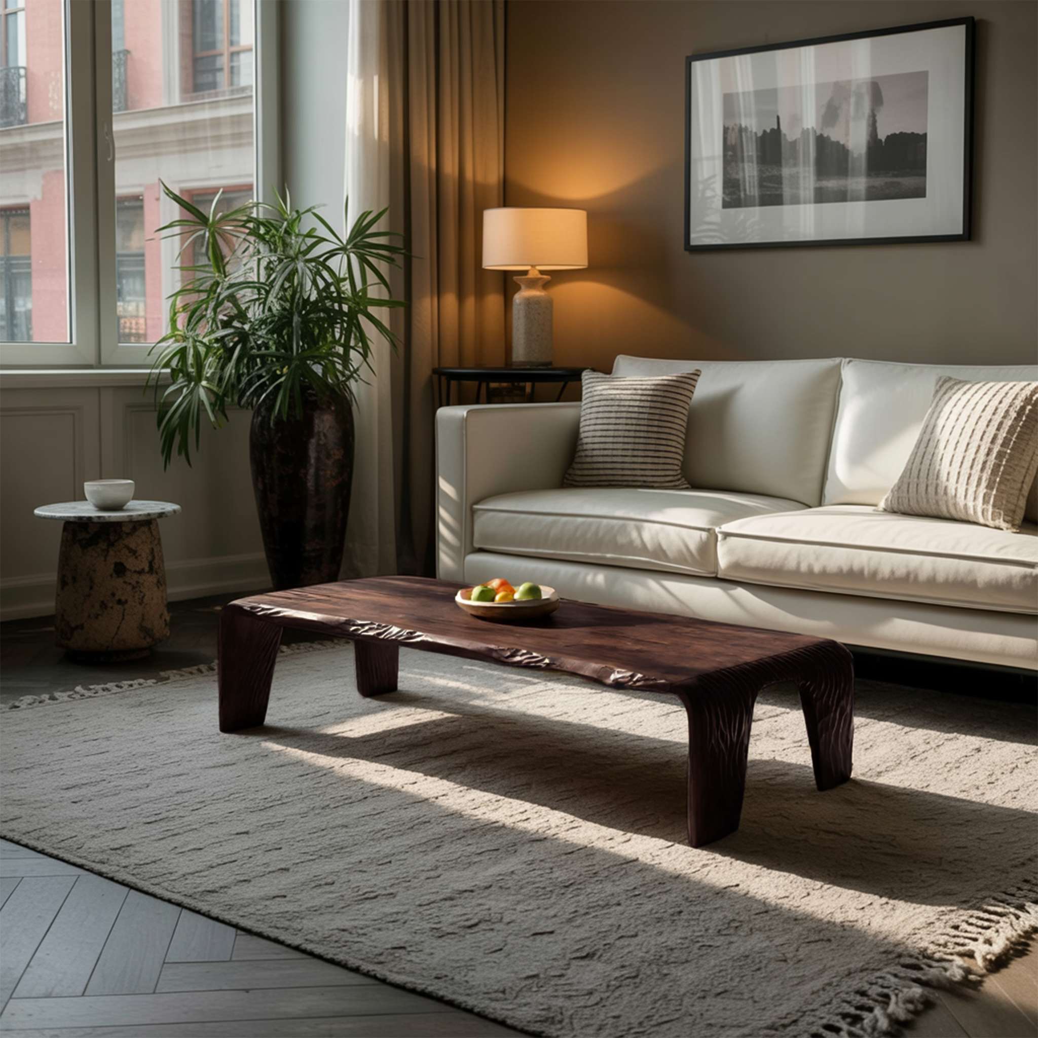 Farmhouse Handcrafted Live Edge Table For Living Room Decor