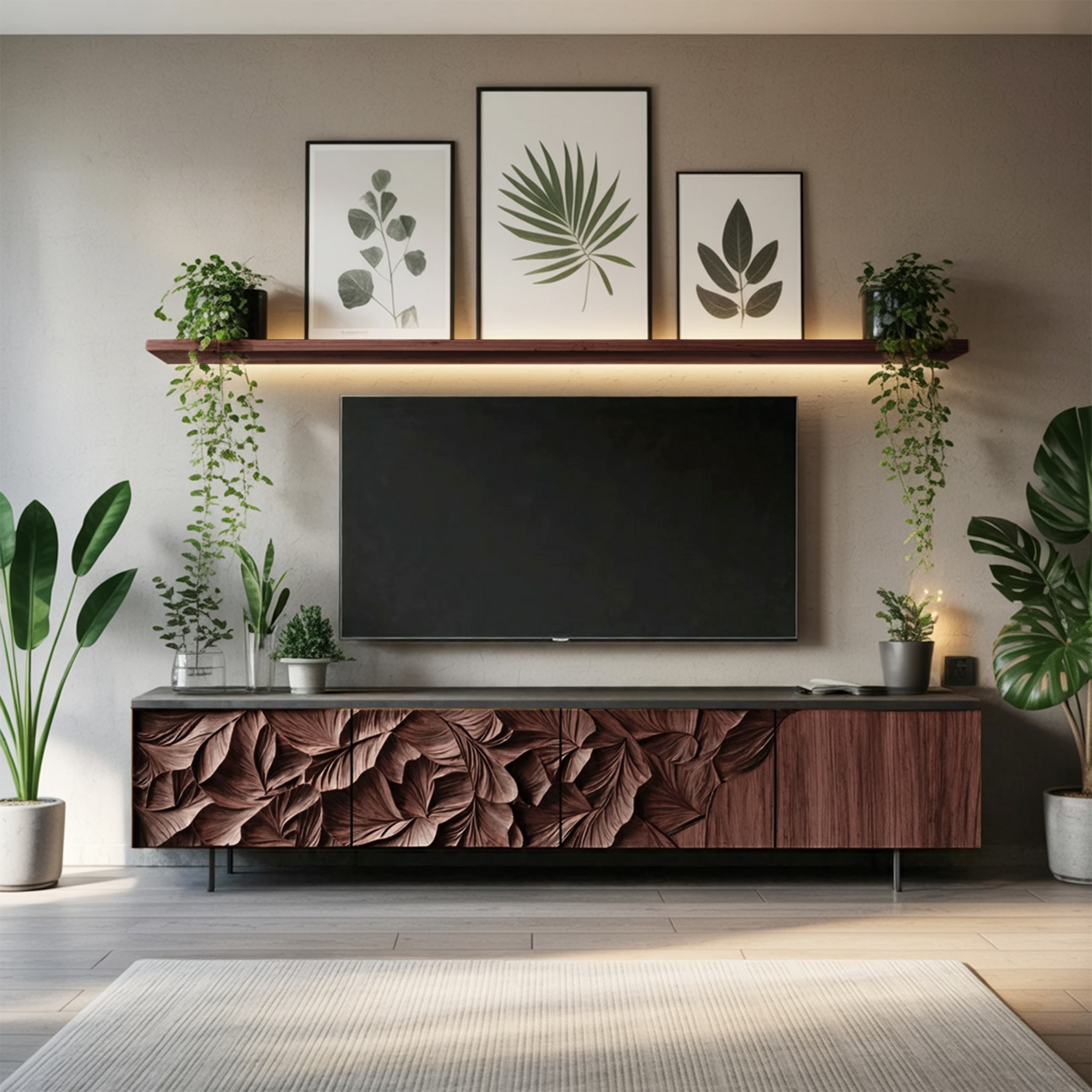 Farmhouse TV Cabinet For Cozy Living Room Design