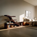 Modern Sculptural Curved Bookcase For Living Room Interior