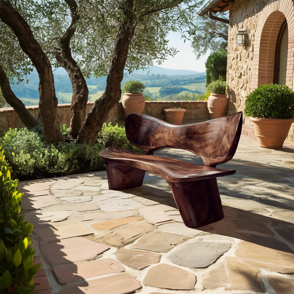 Handcrafted Outdoor Wooden Bench For Serene Garden Corners
