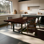 Furniture Decor Modern Live Edge Dining Table Clean Lines