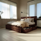 Modern Storage Bed Frame And Headboard With Drawers For Bedroom
