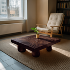 Farmhouse Wooden Live Edge Coffee Table For Entryway Design