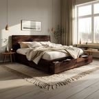 Contemporary Bed And Built-In Drawers For Bedroom