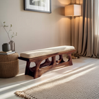 Handcrafted Curved Wood Bench For Furniture Styling
