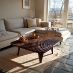 Handcrafted Wooden Live Edge Coffee Table For Entryway