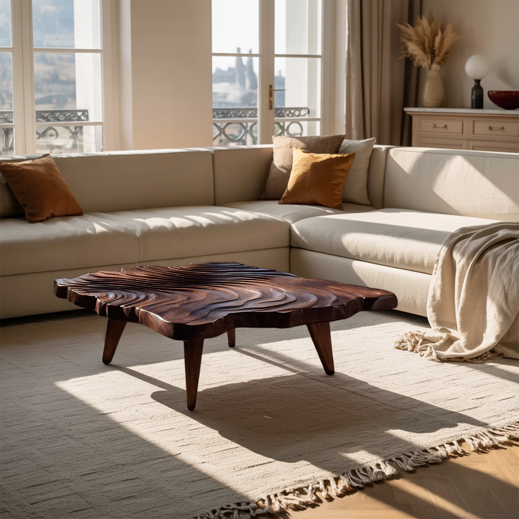 Handcrafted Modern Live Edge Coffee Table For Living Room