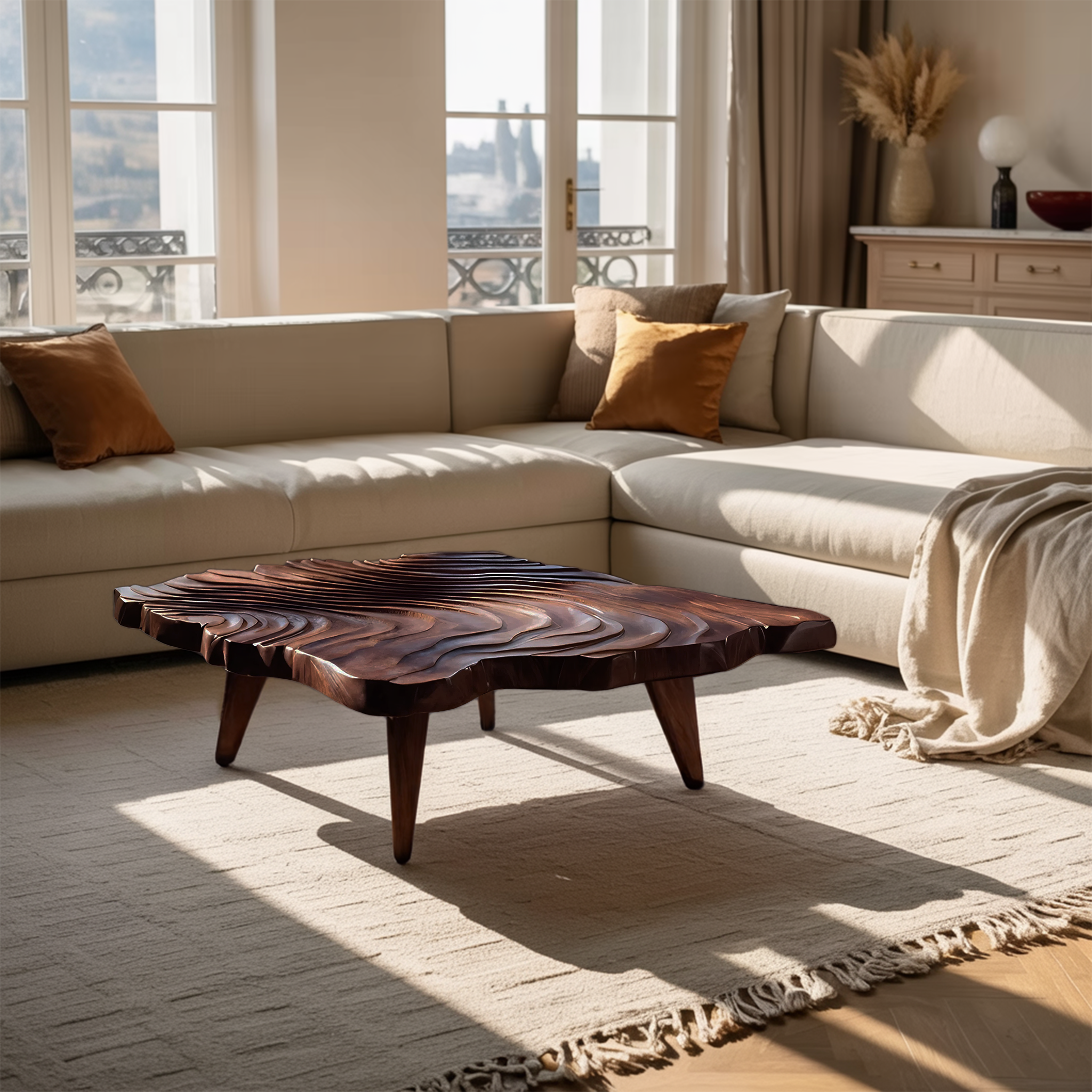 Handcrafted Modern Live Edge Coffee Table For Living Room