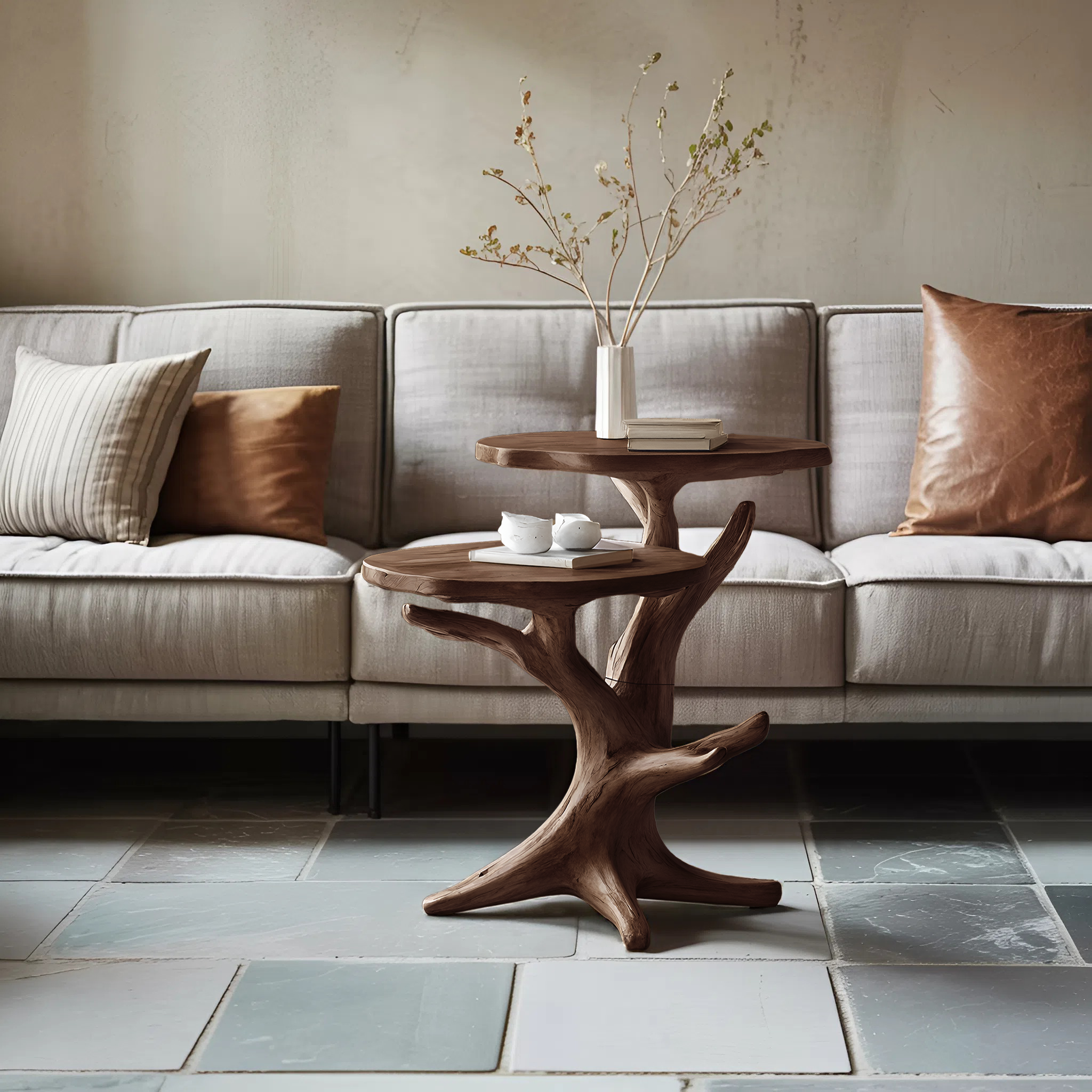 Mid Century Wooden End Table For Furniture Decor Elegant Living Room