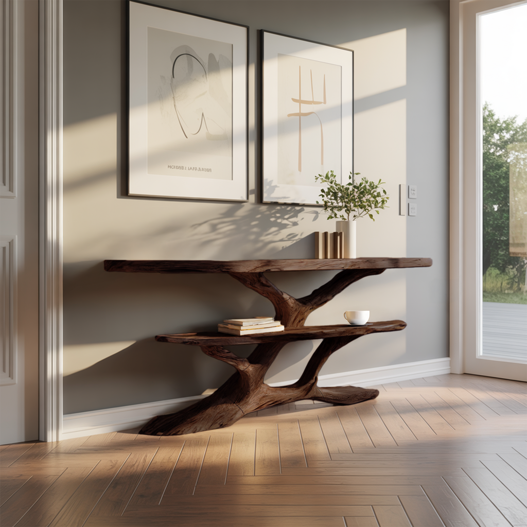 Mid Century Solid Wood Console Table For Classic Entryway Furniture