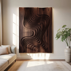 Modern Wall Sculpture With Flowing Layered Curves For Entryway