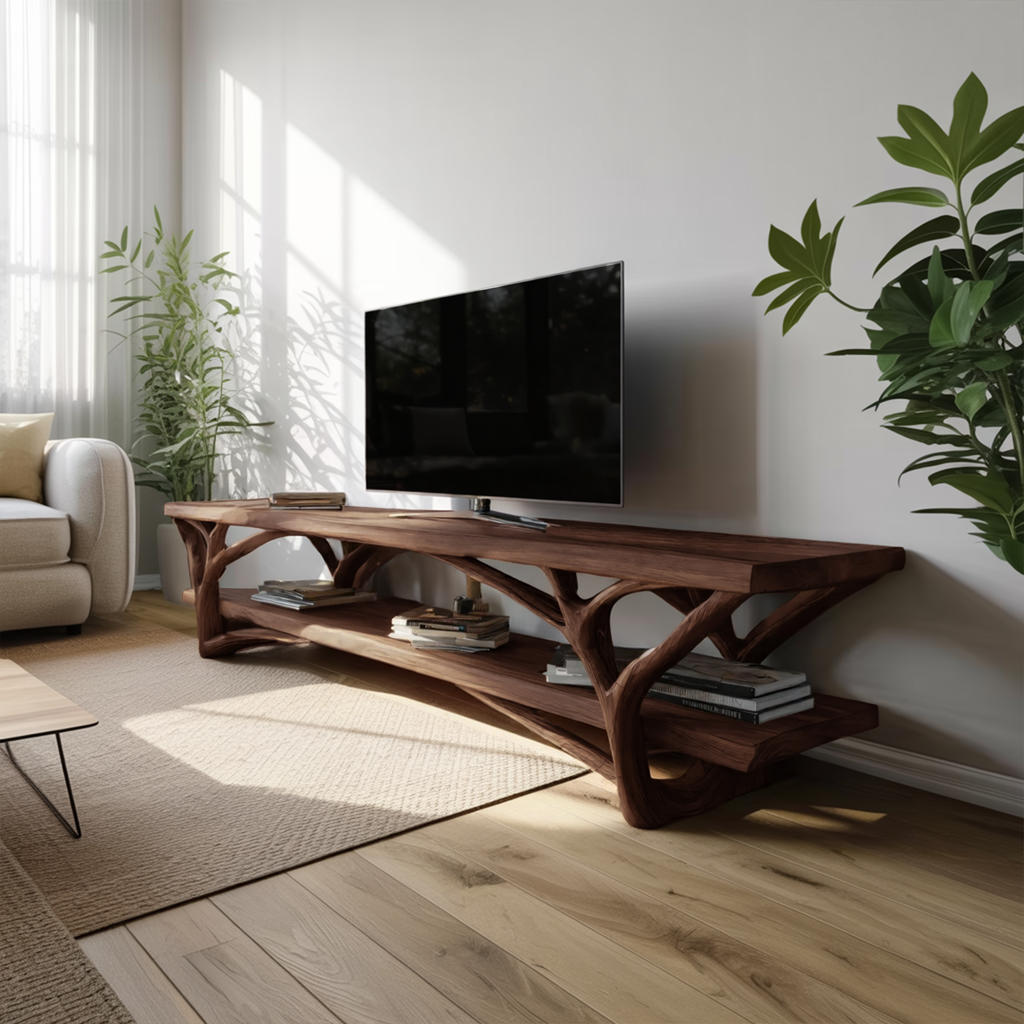 Farmhouse Solid Wood TV Console For Bedroom Furniture Design