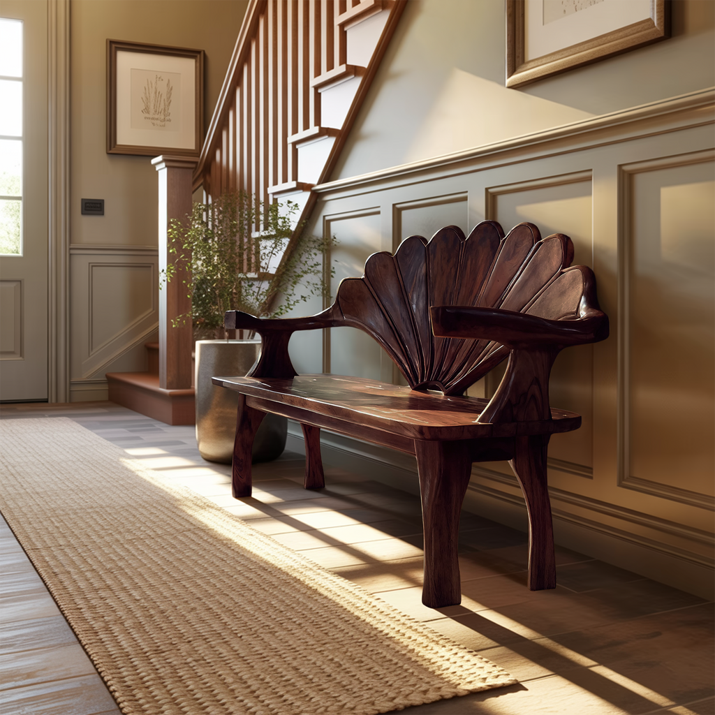 Live Edge Wooden Bench For Entryway Interior Styling
