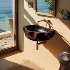 Handcrafted Wall Mounted Wooden Bathroom Sink For Natural Bathroom Decor