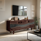 Farmhouse Solid Wood Media Stand For Home Decor
