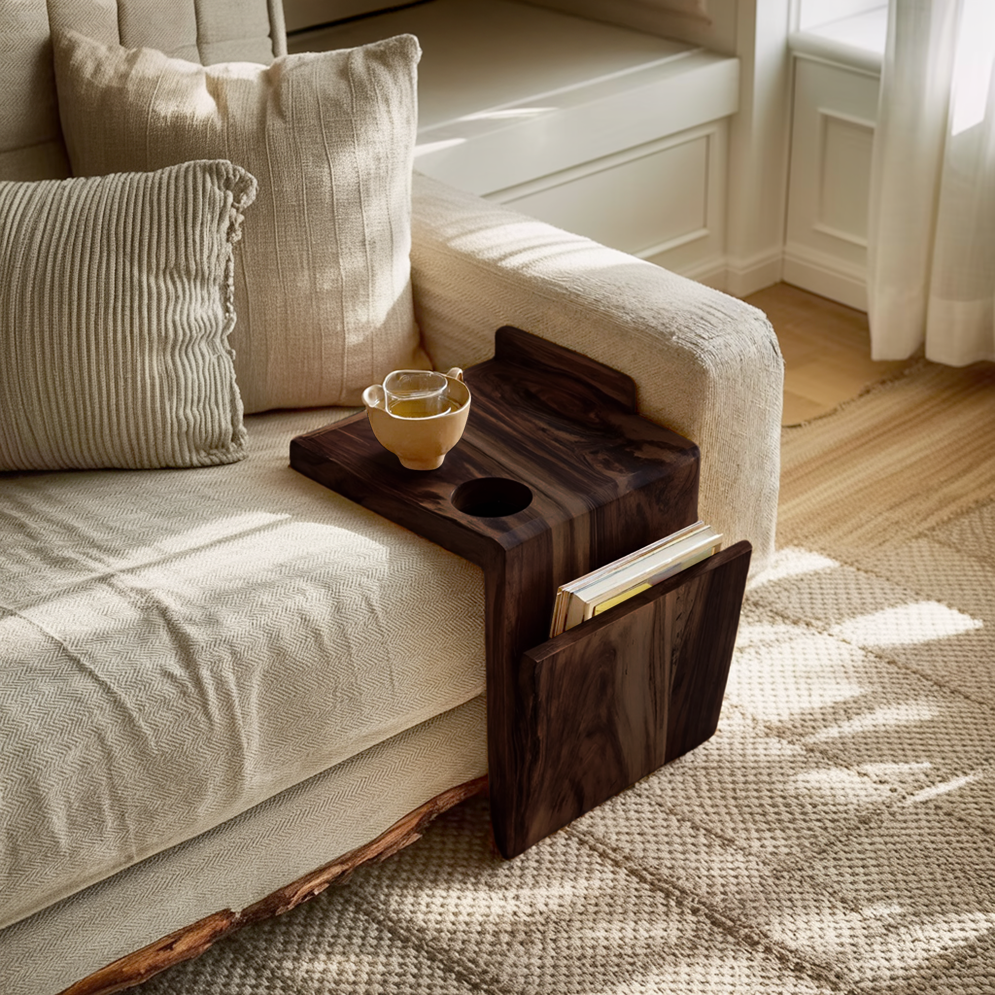 Handcrafted Live Edge Armrest For Furniture Decor