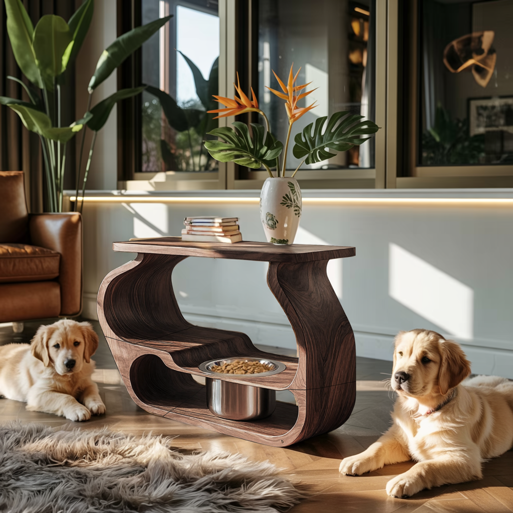 Wooden Dog Bowl Stand Farmhouse Style For Dogs