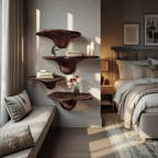 Modern Wooden Mushroom Shelf For Entryway Furniture And Wall Decor