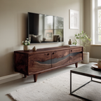 Handcrafted Wooden Console For Living Room Setup