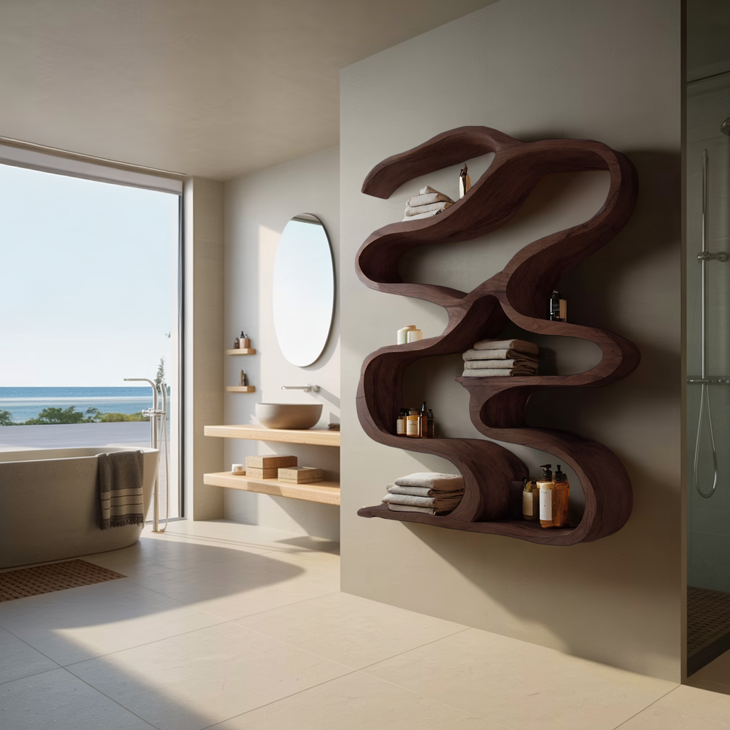 Modern Wall Mounted Shelf For Bathroom Decor