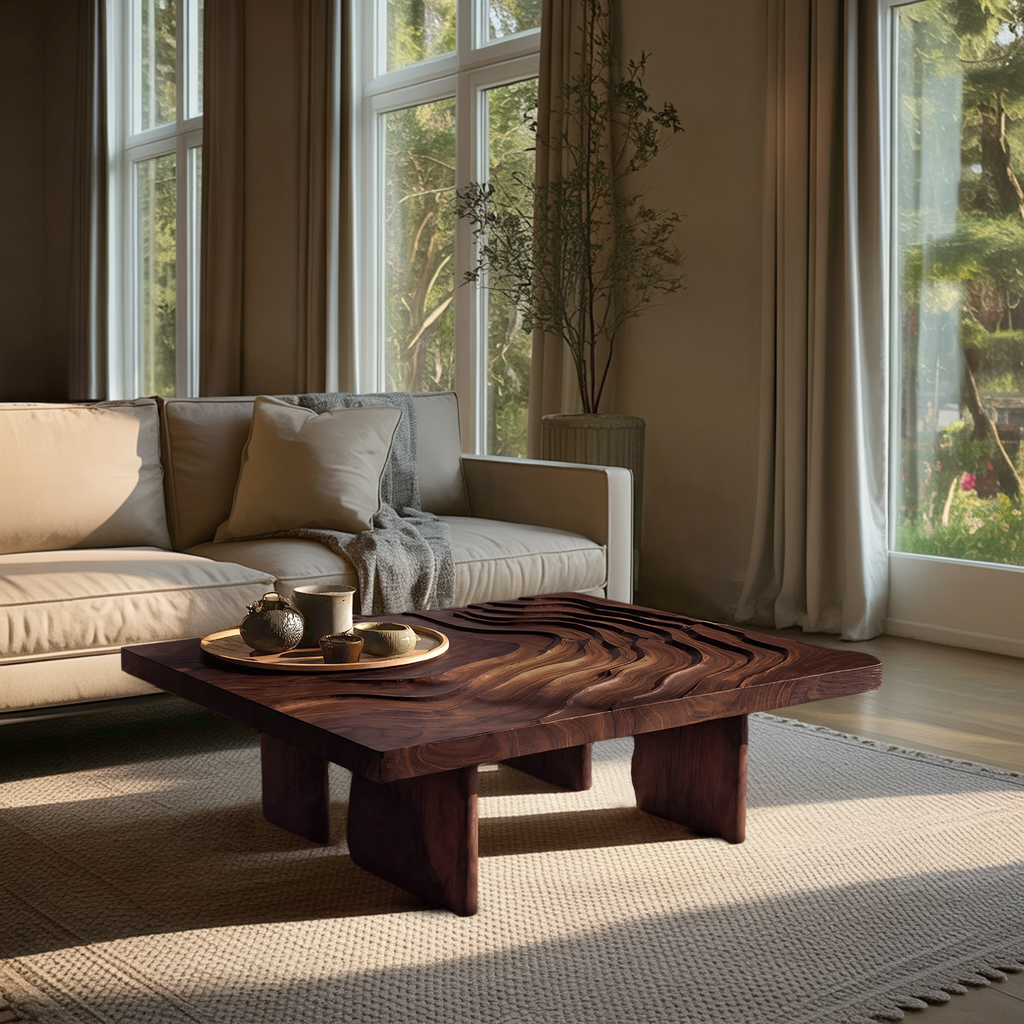 Modern Irregular Solid Wood Coffee Table For Furniture Decor