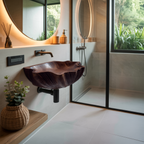 Mid Century Wooden Live Edge Wood Vanity Sink For Modern Bathroom Decor