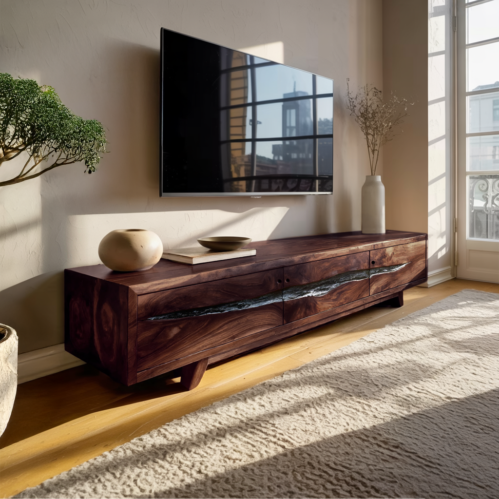 Farmhouse Solid Wood TV Console For Bedroom Design