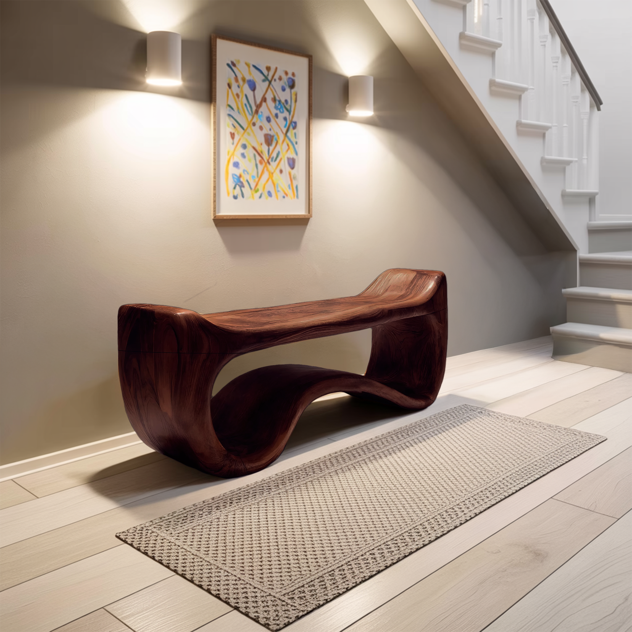Live Edge Wood Entryway Bench For Farmhouse Style Homes