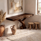 Farmhouse Live Edge Entryway Table Organic Wood For Furniture Decor