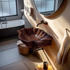 Modern Wooden Live Edge Wood Basin For High End Furniture Decor