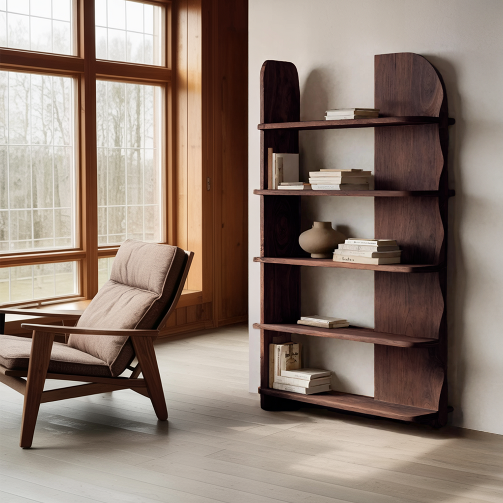 Minimalist Bookcase Sculptural Design For Living Decor