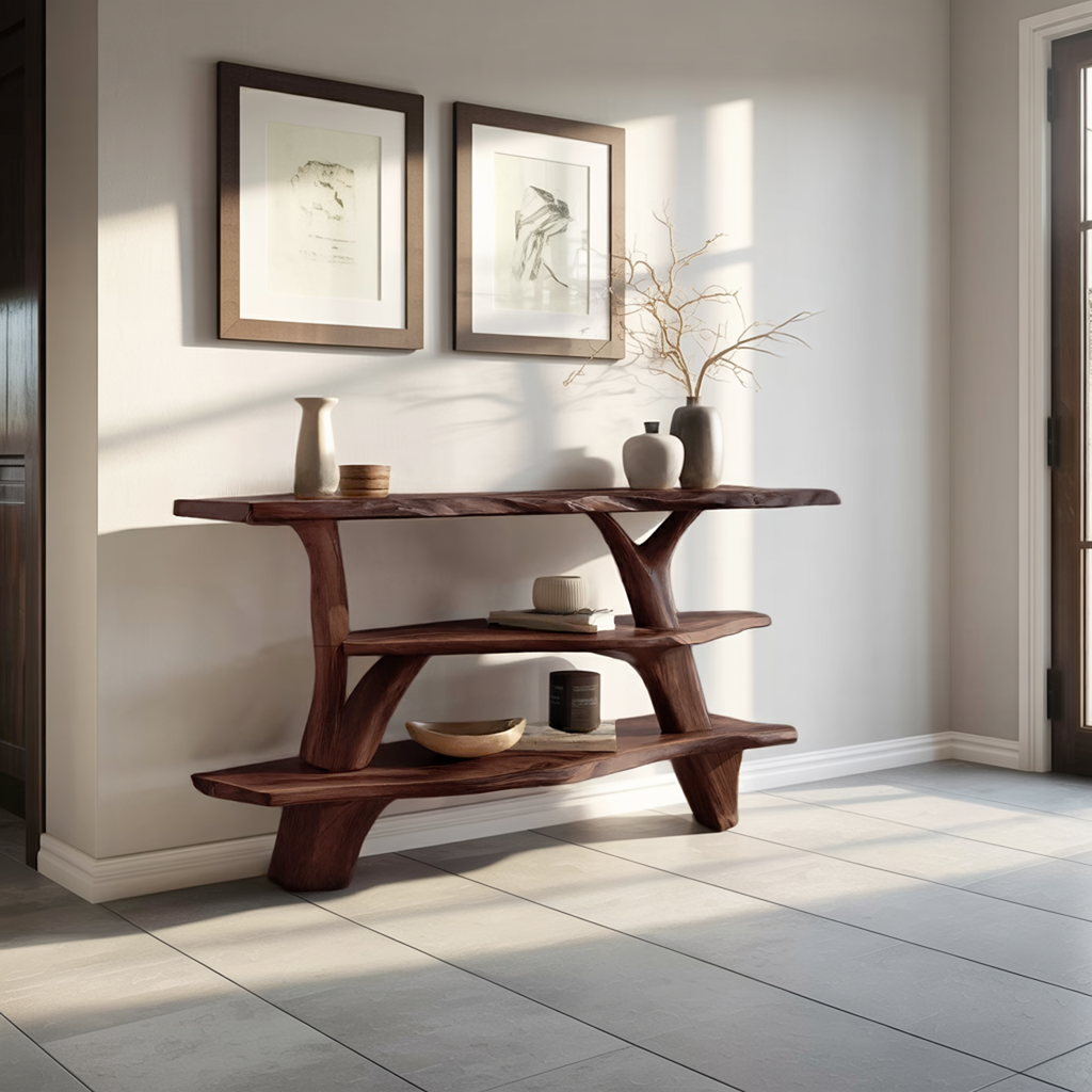 Modern Live Edge Entryway Table For Bedroom Furniture Decoration