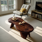 Farmhouse Irregular Abstract Coffee Table For Living Room