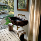 Modern Wall Mounted Wooden Bathroom Sink For Elegant Bathroom Interior