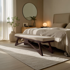 Modern Flowing Wood Bench For Furniture Accent