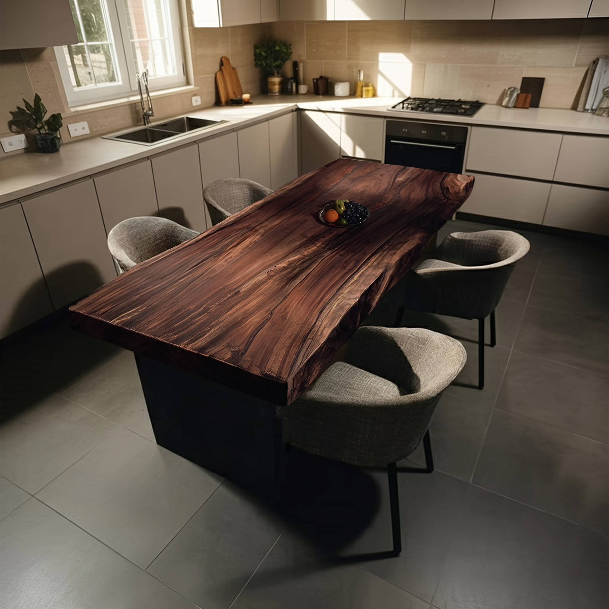 Furniture Decor Handcrafted Wooden Live Edge Dining Table
