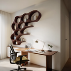 Organic Honeycomb Shaped Wall Mounted Bookshelf For Bedroom