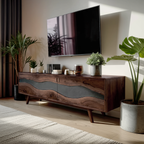 Mid Century Handmade Wooden TV Stand For Decor
