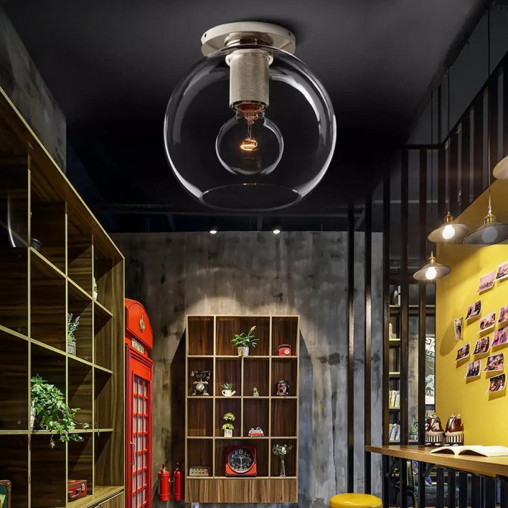 Utilitaire Globe Shade Flush Mount