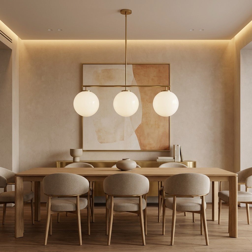 Wescott Linear Globe Chandelier - BrassMilkcasivra