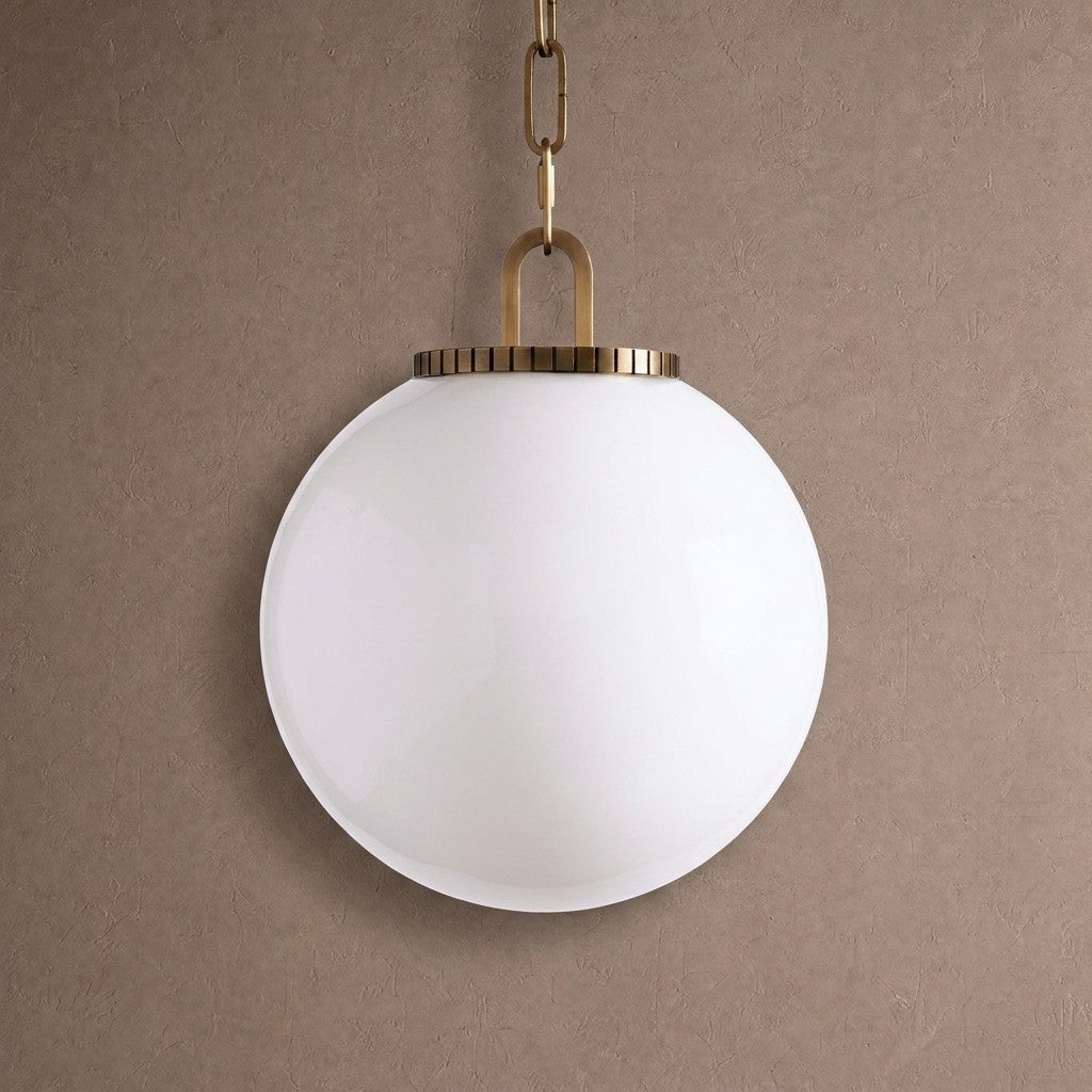 Wescotte Globe Pendant with Chain - BRASSMILKSMALLcasivra