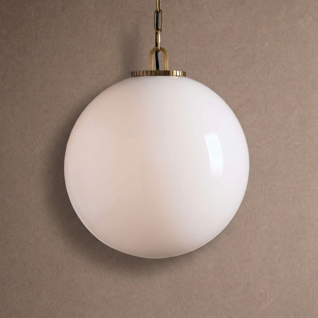 Wescotte Globe Pendant with Chain - BRASSMILKLARGEcasivra