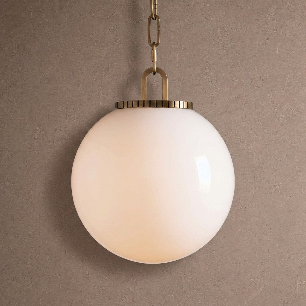 Wescotte Globe Pendant with Chain - BRASSCLEARLARGEcasivra