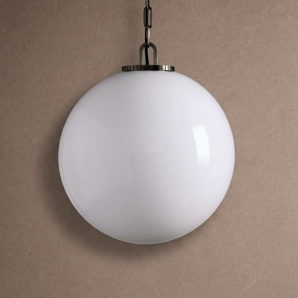 Wescotte Globe Pendant with Chain - BRASSMILKLARGEcasivra