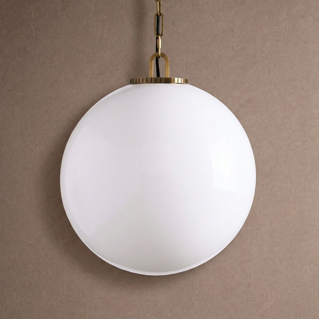 Wescotte Globe Pendant with Chain - BRASSMILKLARGEcasivra