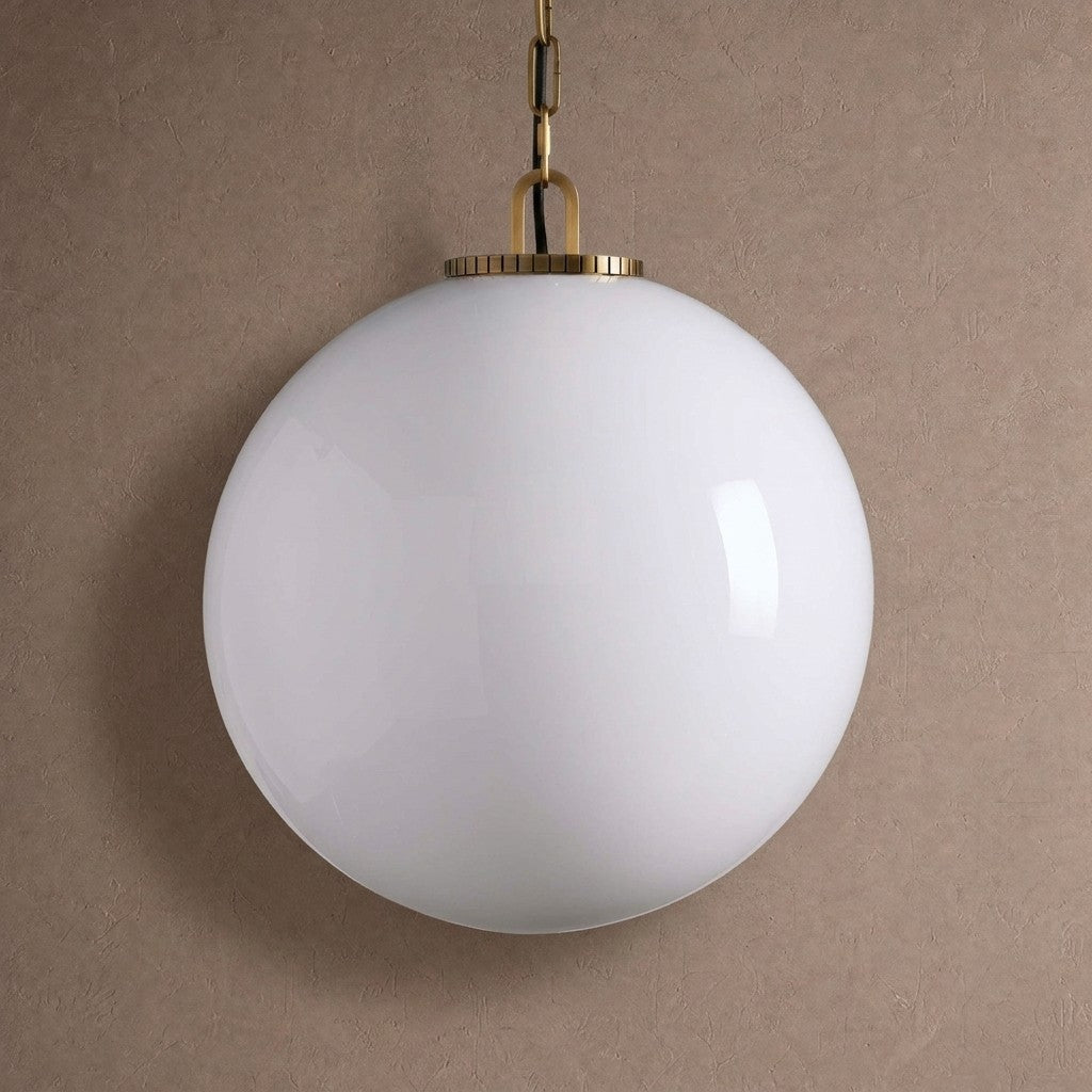 Wescotte Globe Pendant with Chain - BRASSMILKLARGEcasivra
