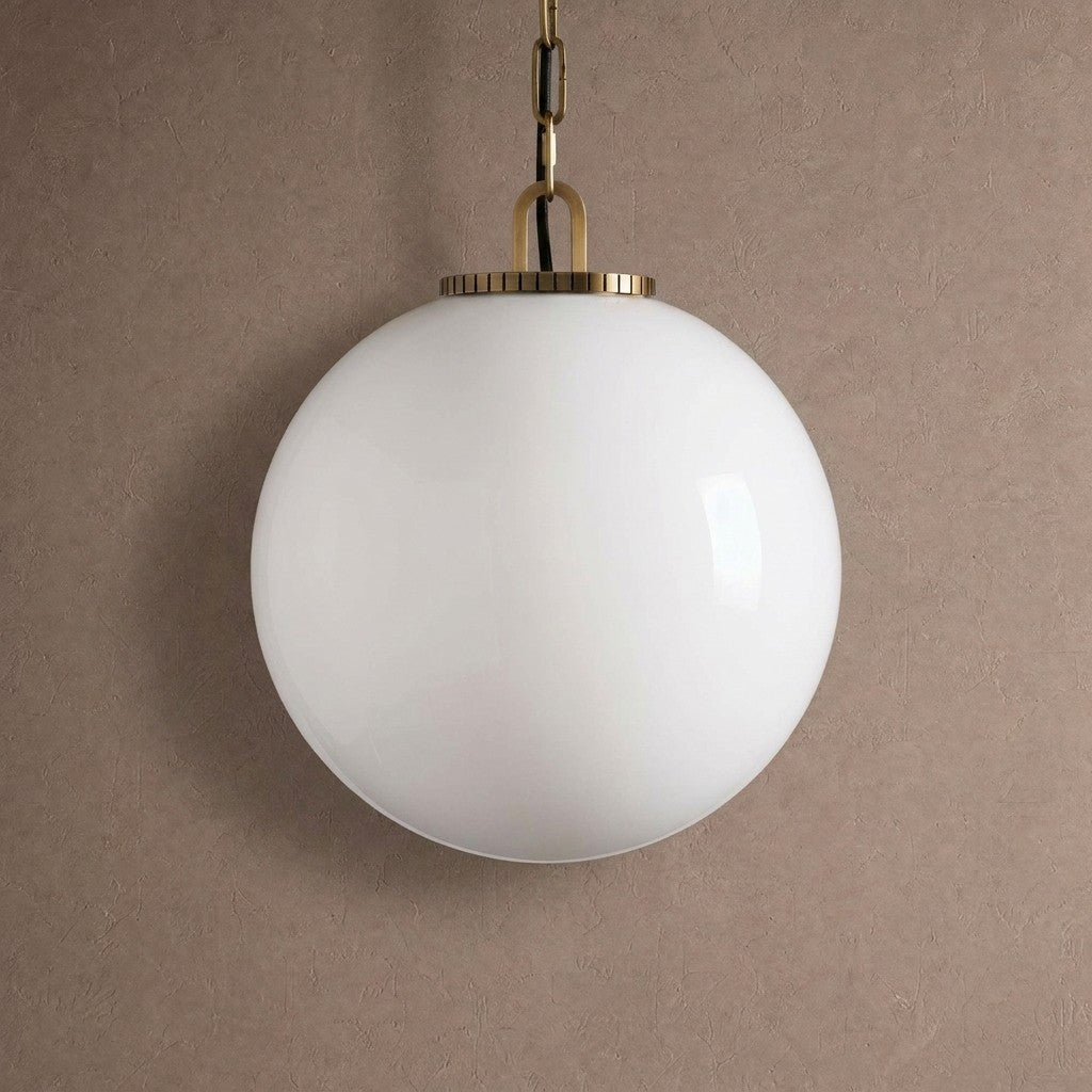 Wescotte Globe Pendant with Chain - BRASSCLEARLARGEcasivra