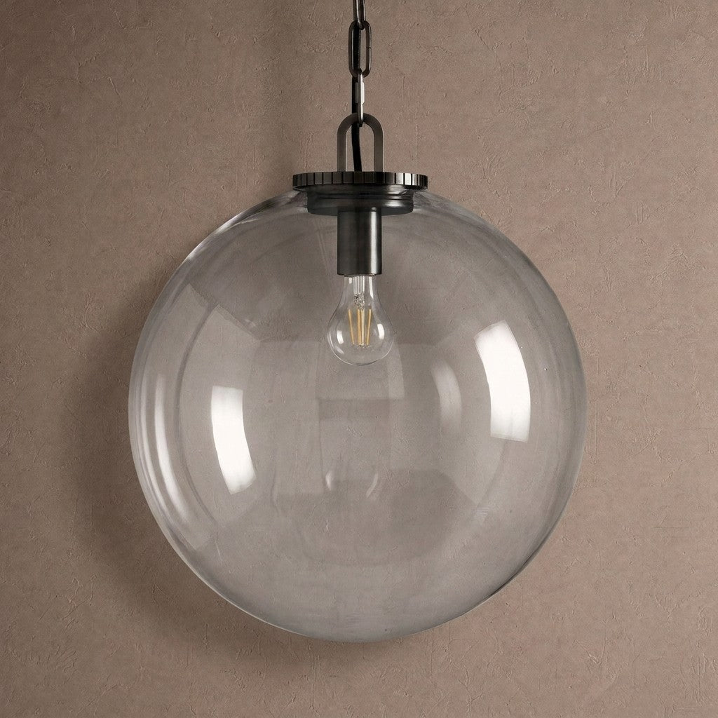 Wescotte Globe Pendant with Chain - BRASSMILKLARGEcasivra